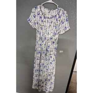 Vintage Sarah Elizabeth Maxi Dress Cottage Core Prairie Women's 6 Rayon Floral